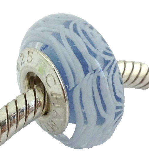 Authentic Chamilia Lace Collection Periwinkle Glass Bead Charm 2110-1115... - $25.64