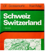 1982 Switzerland Road Map Fold Out Vintage Imported 47.5&quot; x 33&quot; Large DWF26 - €34,33 EUR