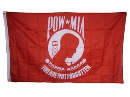 AES 3x5 POW MIA Powmia Prisoner of War Red White Military 150D Polyester Flag 3&#39; - £6.98 GBP