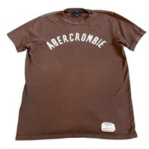 VTG Abercrombie &amp; Fitch Men’s Muscle T Shirt Sz L Brown Spellout Stitche... - $552.67 MXN