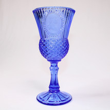 Vintage Fastoria George Washington Cobalt Blue Glass Goblot Wine Stemmed Glass - £7.78 GBP
