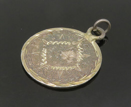 MEXICO 925 Sterling Silver - Vintage Mayan Aztec Sun Calendar Pendant - PT17274 - £35.96 GBP