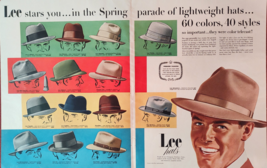 1954 Esquire Double page Ad Advertisement for Spring LEE HATS - £8.34 GBP