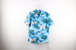 Vintage 70s Streetwear Mens Medium Distressed Collared Hawaiian Button Shirt USA - £31.61 GBP
