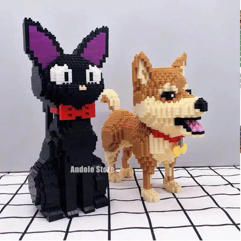 Cartoon JiJi Cat Mini Building Block Shiba Lnu Dog Brick Model Animal Pet Cat - £18.74 GBP+