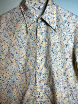 VINTAGE Levis Shirt Womens Floral Button Up Long Sleeve 70s USA - £23.18 GBP