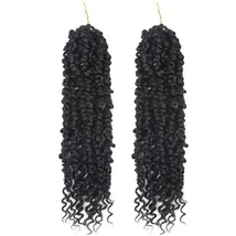 2Pack Pretwisted Passion Twist Hair 14&quot; Natural Black Passion Twist Crochet Hair - £13.91 GBP