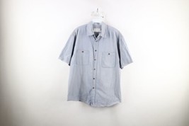 Vintage 90s Streetwear Mens Large Tall Faded Chambray Collared Work Button Shirt - $34.60