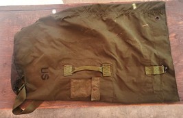 US Military GREEN Nylon DUFFEL BAG, SP0100-94-C-5099 w/ Shoulder Straps - $18.69
