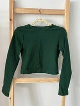 Kyodan Cropped Fitted Rib Top Green ( L ) - $19.77