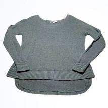Madewell Grey Tinted Green Slouchy Wide Neck Sweater Scooped Bottom Size S - £21.61 GBP
