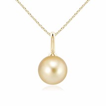 Authenticity Guarantee 
ANGARA 10MM Golden South Sea Pearl Solitaire Pendant ... - £425.25 GBP