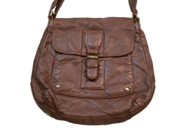 Vtg G H Bass Brown Soft Leather Shoulder Cross Body Purse Hand Bag Buckle 923A - £30.32 GBP