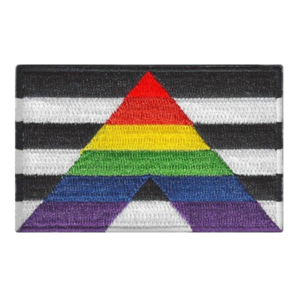 STRAIGHT ALLY FLAG IRON ON PATCH 3&quot; 7.6 cm Applique Gay Pride LGBTQ Awar... - $4.95