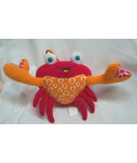 Vintage Munchkin RED &amp; ORANGE CRAB W/ SOUND 10&quot; Plush STUFFED ANIMAL Bat... - $302.44 MXN