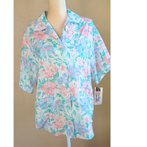 Vintage Deadstock Pastel Floral Button Up Shirt American Spectator size 16 - £31.65 GBP