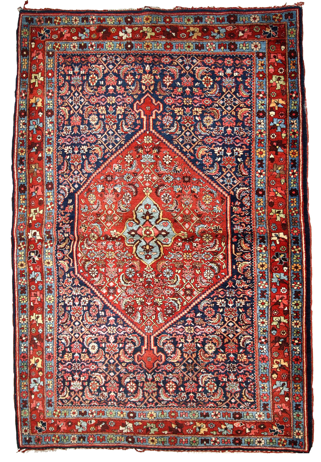 Primary image for Handmade antique Persian Bidjar rug 4.5' x 5.6' (137cm x 170cm) 1900s