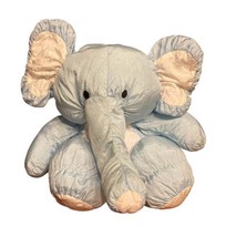 Vintage Superior Toy Blue Nylon Elephant 12&quot; Pastel Pale Pink Squishy Pu... - $27.80