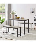 Industrial Dining Table Set with 2 Benches, Grey/Black Kitchen Bar - €138,51 EUR Industrial Dining Table Set with 2 Benches, Grey/Black Kitchen Bar - €138,51 EUR