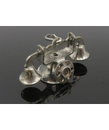925 Sterling Silver - Vintage Dark Tone Old Fashioned Telephone Pendant ... - $489.83 MXN