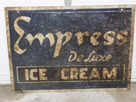 Vintage Empress De Luxe Ice Cream Double Sided Metal Sign - $297.00