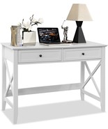 Writing Desk For Home Office, 42&quot; Long Study Simple White Desk For Bedroom - £149.65 GBP