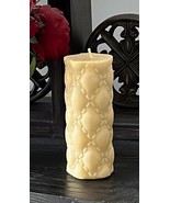 Handmade 100% Pure Beeswax Pillar Candle RHOMB  100% Cotton Wick - £14.13 GBP