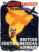 9930.British south american airways.plane flies.POSTER.home decor graphic art - £13.44 GBP+