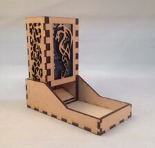 Dragon v4 Dice Tower &amp; Tray Medium Blue Acrylic Window COMPACT DESIGN La... - $29.69