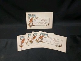 Lot Of 5 NEW OLD STOCK New Years Postcards, Woman On Snowshoes UNUSED ca... - $364.60 MXN