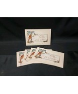 Lot Of 5 NEW OLD STOCK New Years Postcards, Woman On Snowshoes UNUSED ca... - $19.64