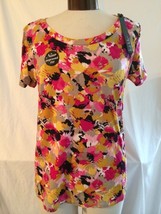 Nicole Miller NY Women&#39;s Top Multi Colored Jungle Floral Top Size 1x New! - £9.40 GBP