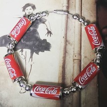 Unique Coca Cola Cans Bracelet Handcrafted Coke Retro Fab Bangle Gift Soda Can - £9.46 GBP