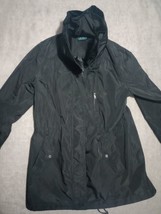 Ralph Lauren Black Rain Coat Hooded Women&#39;s Medium - $20.00