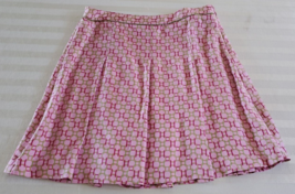 Tommy Hilfiger Pink Green Geometric Print Silk Full Skirt Size 12 2004 - $19.79