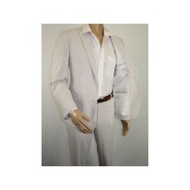 Men Seersucker Suit By Adolfo Stripe Casual Dressy Summer Suit 2 Button C624 Tan image 5