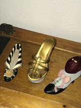 Estate Lot of Just the Right Shoe Rainbow Sandal Black Fancy Pump Resin Figurine - $11.29