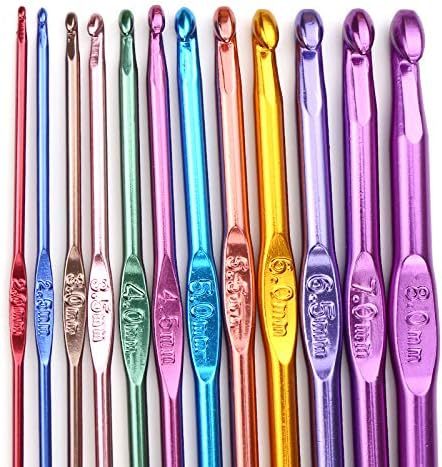 14PCS Aluminum Crochet Hooks Knitting Needles Craft Yarn  - $19.57