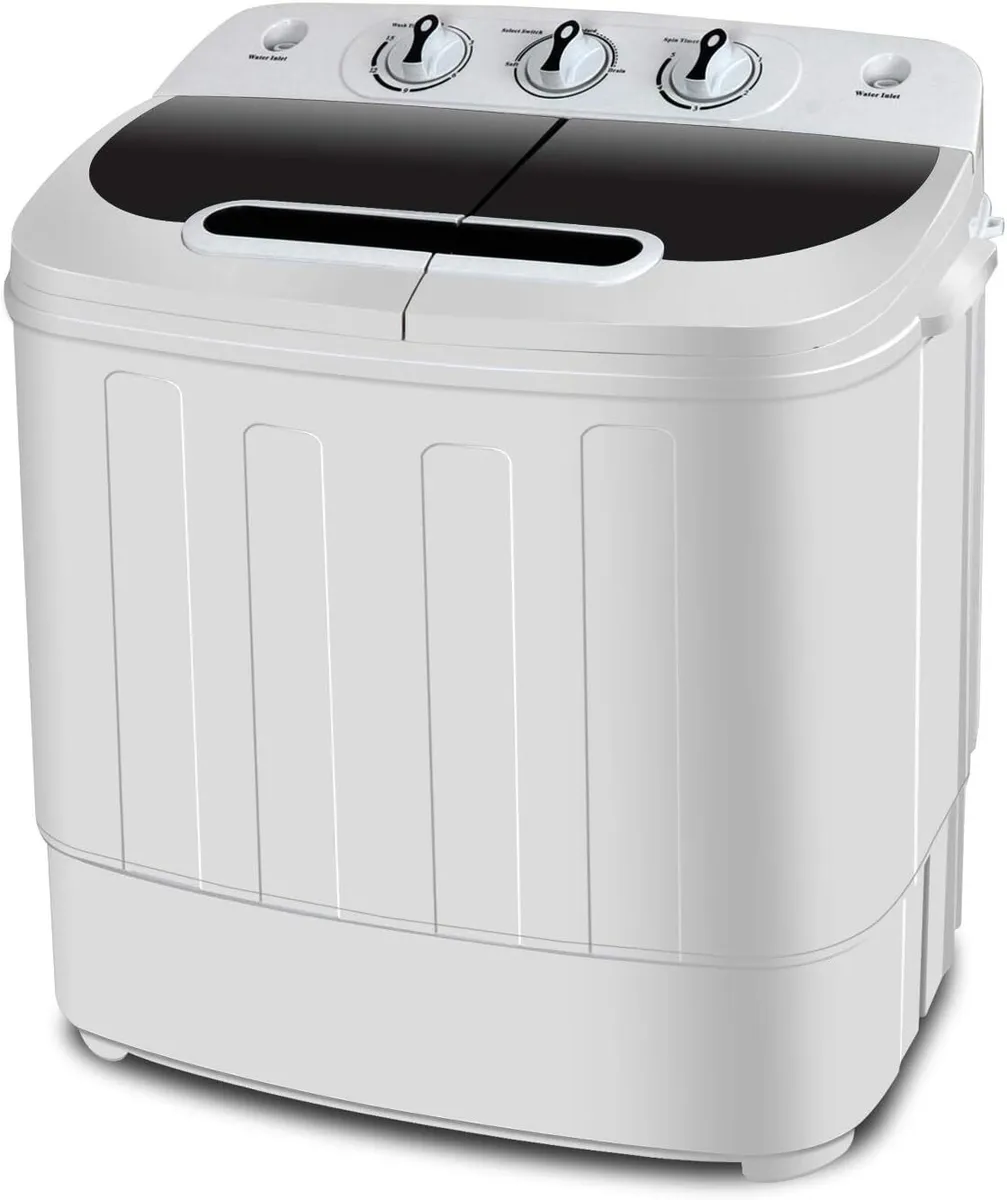 Compact Mini Twin Tub Washing Machine Portable 13lbs Laundry Washer and ... - $205.67 CAD