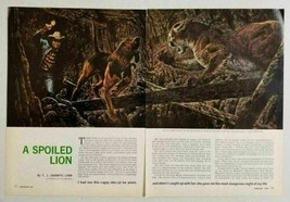 1970 Magazine Picture Mountain Lion, Hunter, Snake,Hound Dog by Tom Beecham - $15.77