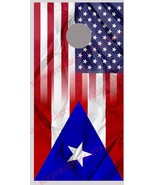 American Puerto Rico Flag Blend Cornhole Board Decal Wrap - $19.99+