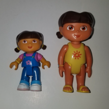 2 Dora the Explorer Toy Figures Lot (1) Mega Bloks (1) Mattel Yellow Swimsuit - £11.83 GBP