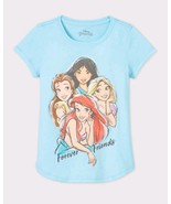 Girls Disney Princesses T-Shirt Size Small (6-6X) Light Blue Forever Fri... - $13.66 CAD