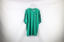 NOS Vintage 90s Adidas Mens XL Spell Out Striped Short Sleeve T-Shirt Green - £39.52 GBP