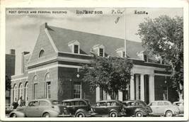 McPherson Kansas KS Post Office Federal Building Cars Silvercraft Postcard T13 - £7.87 GBP