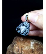 OPEN VESSEL: Snowflake Obsidian with Rose Quartz Natural Gemstone Pendan... - $102.90 CAD