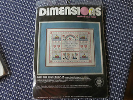 1986 Dimensions Bless This House Sampler Counted Cross Stitch Sealed Kit #3621 - $11.88