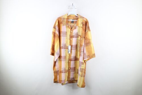 Primary image for Deadstock Vintage 90s Streetwear Mens 3XL Baggy Fit Collared Button Shirt Plaid