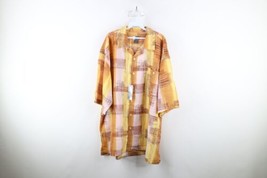 Deadstock Vintage 90s Streetwear Mens 3XL Baggy Fit Collared Button Shirt Plaid - £51.39 GBP