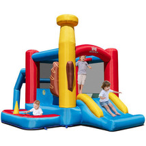 Baseball Themed Inflatable Bounce House with Ball Pit and Ocean Balls with 735W - £271.89 GBP